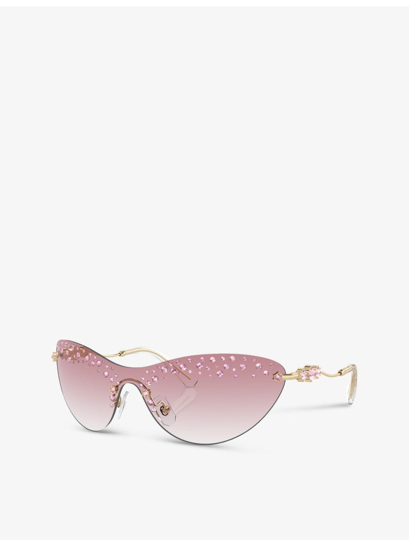 Swarovski cat-eye sunglasses with acetate frame and gold-tone hardware (British brand)