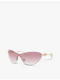 Swarovski cat-eye sunglasses with acetate frame and gold-tone hardware (British brand)