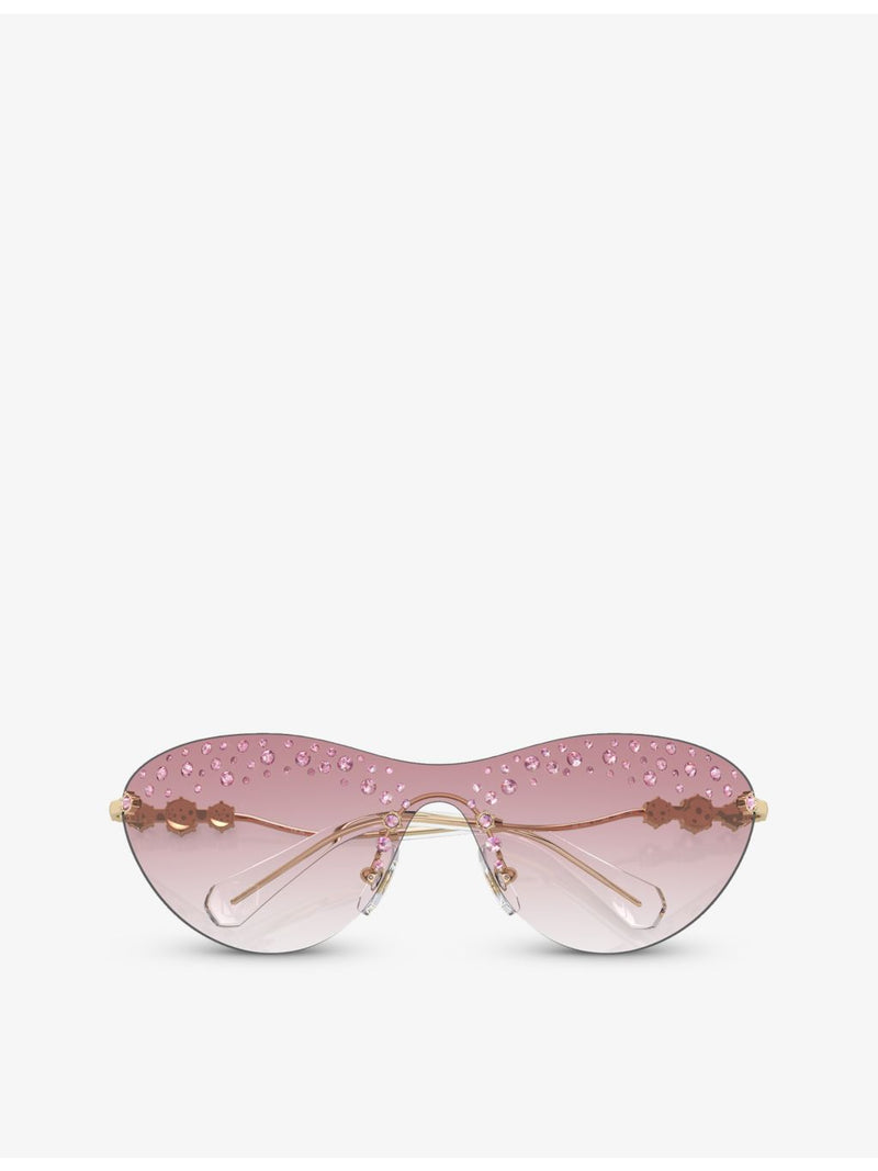 Swarovski cat-eye sunglasses with acetate frame and gold-tone hardware (British brand)