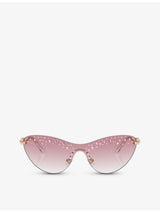 selfridges Swarovski SK7023 Cat-Eye Metal Sunglasses- Buy online at McGrocer
