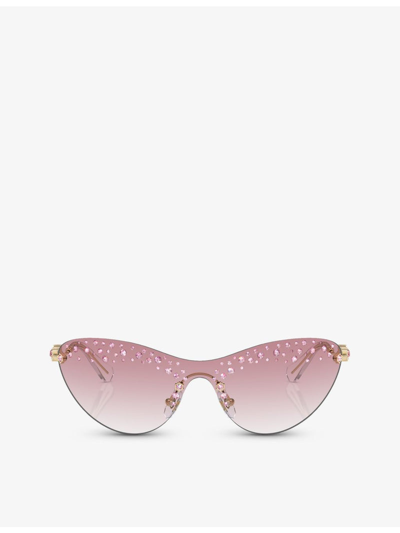 Swarovski cat-eye sunglasses with acetate frame and gold-tone hardware (British brand)