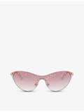Swarovski cat-eye sunglasses with acetate frame and gold-tone hardware (British brand)