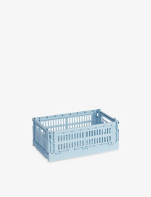 HAY stackable small crate in plastic, monochrome (British brand)