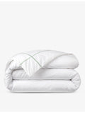 Yves Delorme stripe-embroidered cotton double duvet cover (British brand)
