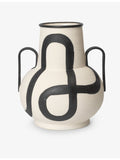 ferm LIVING Trace hand-painted stoneware vase 37.5cm, UK version