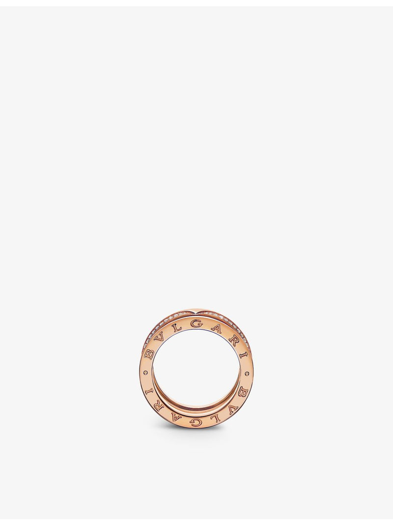 Bvlgari B.zero1 18ct rose-gold diamond ring 0.45ct (British brand)