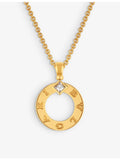Bvlgari 18ct yellow gold diamond pendant necklace 0.09ct (British brand)
