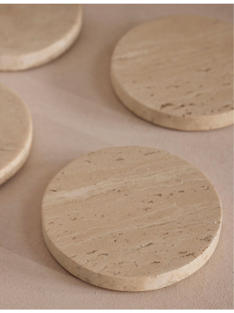 Soho Home Baylis travertine coasters set of four, imported from the UK