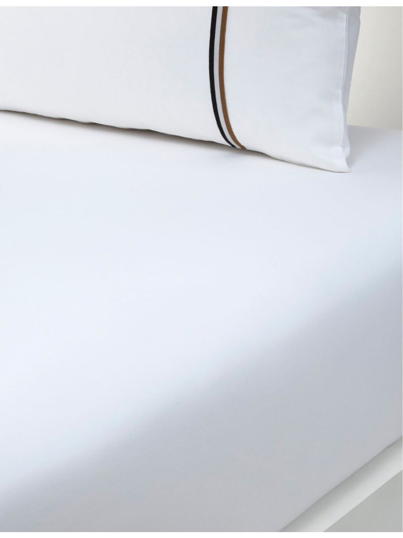 BOSS B-linea cotton fitted sheet contrast piping - British product