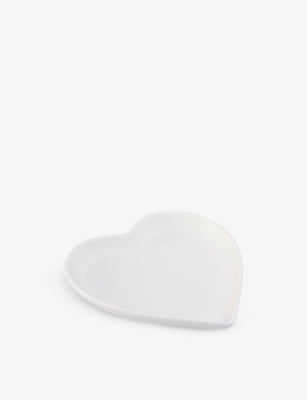 The White Company heart-shaped ceramic soap plate 12cm - British product