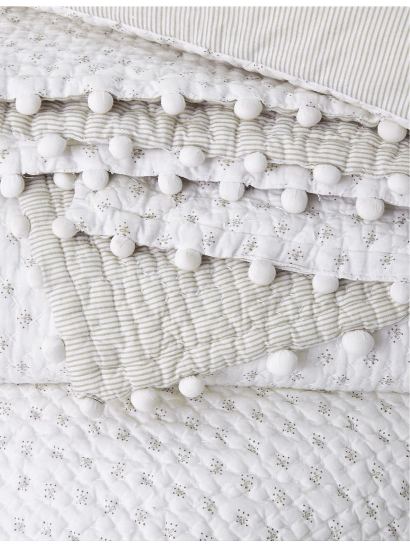 The White Company pom-pom embellished cotton bed throw, UK version