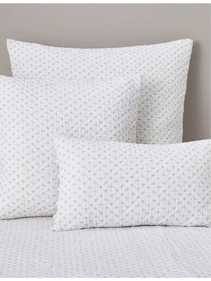 The White Company Brittany dot-print cotton cushion 50cm (British brand)