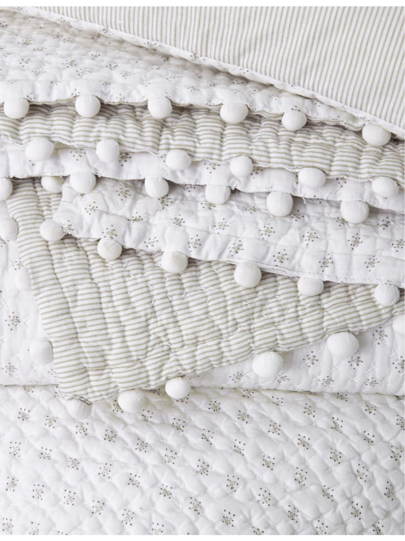 The White Company Brittany dot-print cotton cushion 50cm (British brand)