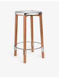 Alessi Philippe Starck steel and beechwood stool 65cm - British product