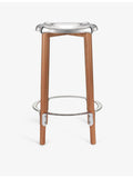 Alessi Philippe Starck steel and beechwood stool 65cm - British product
