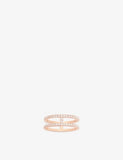 APM Monaco Croisette Double-Line Pave Cubic-Zirconia 18ct Gold-Plated Ring