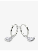 selfridges Monica Vinader Heart Sterling Silver 1.7ct Lab-Grown Diamond Huggie Earrings- Buy online at McGrocer