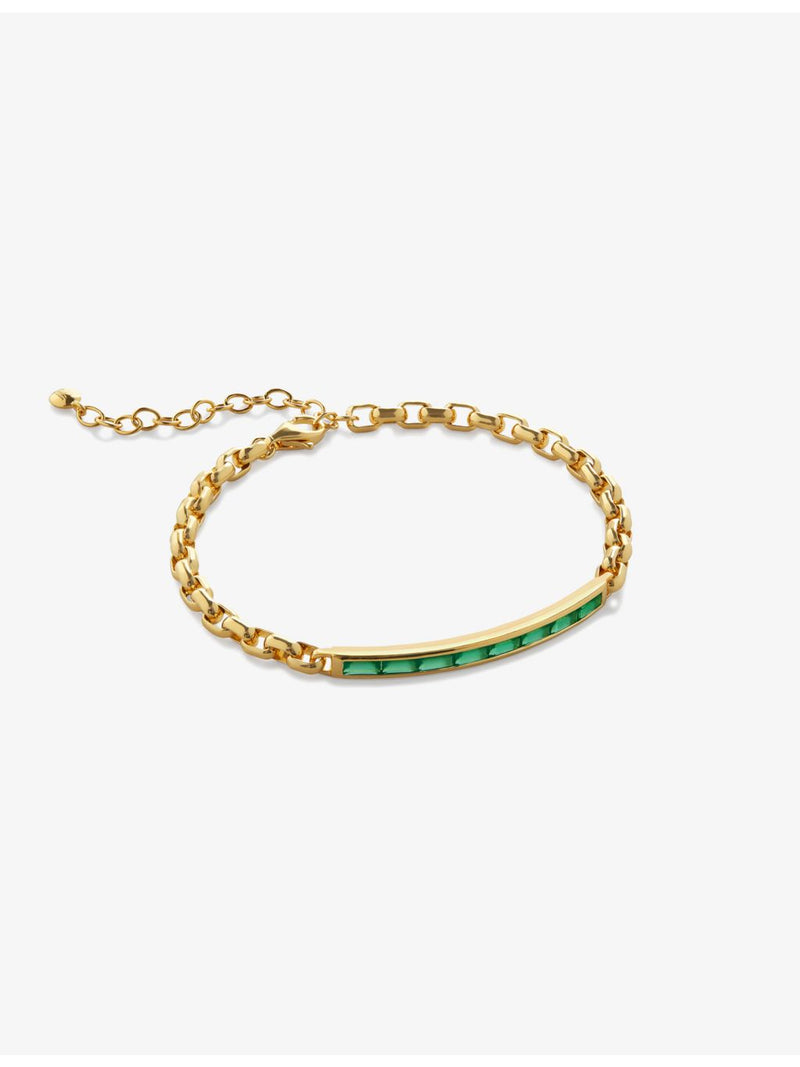 Monica Vinader onyx chain bracelet in 18ct gold vermeil, UK version