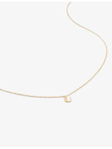 selfridges Monica Vinader Small Letter U 14ct Yellow Gold Pendant Necklace- Buy online at McGrocer