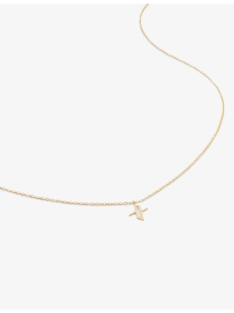 Monica Vinader 14ct yellow-gold letter X pendant necklace, UK version