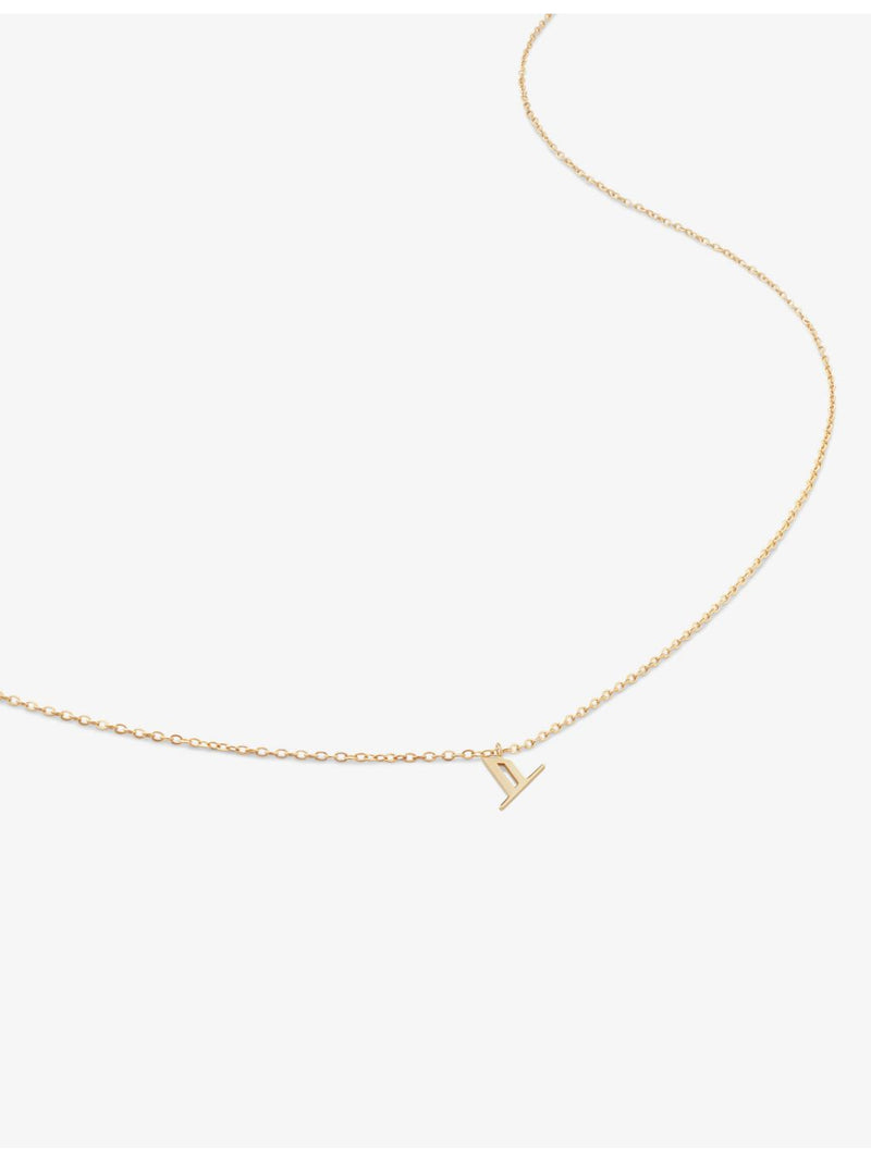 Monica Vinader small letter Y pendant necklace 14ct yellow gold, UK version