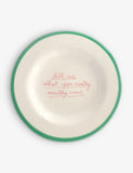 Laetitia Rouget hand-painted stoneware dessert plate 20cm, imported from the UK