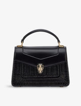 selfridges Bvlgari Serpenti Forever Mini Stud-Embellished Leather Top-Handle Bag- Buy online at McGrocer