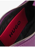HUGO croc-embossed leather shoulder bag with logo plaque, imported from the UK