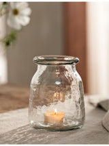 selfridges The White Company Jago Medium Hammered-Glass Tealight Holder 13cm- Buy online at McGrocer