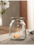 The White Company Jago medium hammered-glass tealight holder 13cm - British product