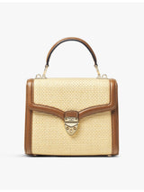 selfridges Aspinal of London Mayfair Midi Contrast-Weave Leather Shoulder Bag- Buy online at McGrocer