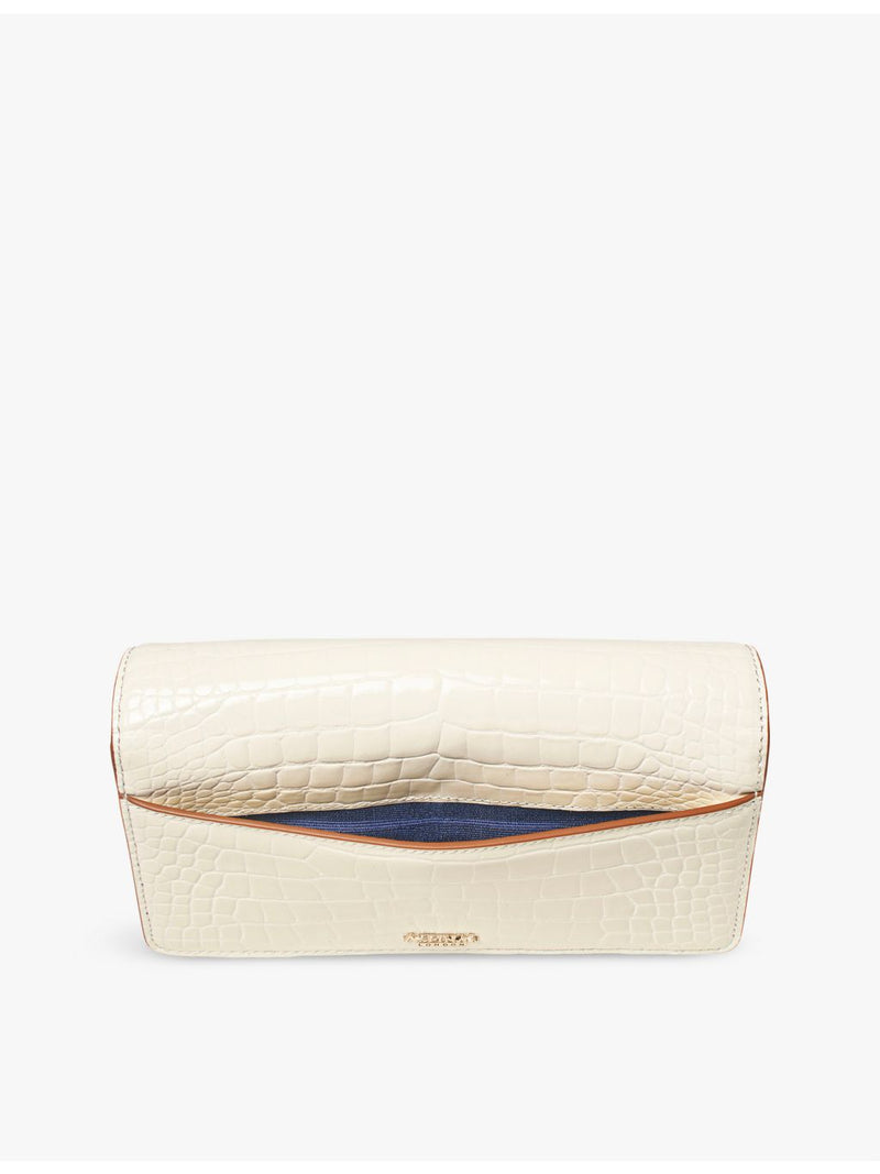 Aspinal of London Mayfair leather clutch with gold hardware, UK version