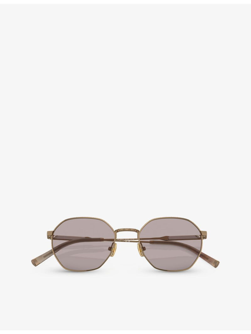 Brunello Cucinelli BC2003ST irregular-frame titanium sunglasses (British brand)