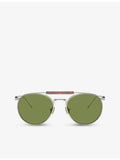 Brunello Cucinelli yellow gold-plated titanium round frame sunglasses, imported from the UK