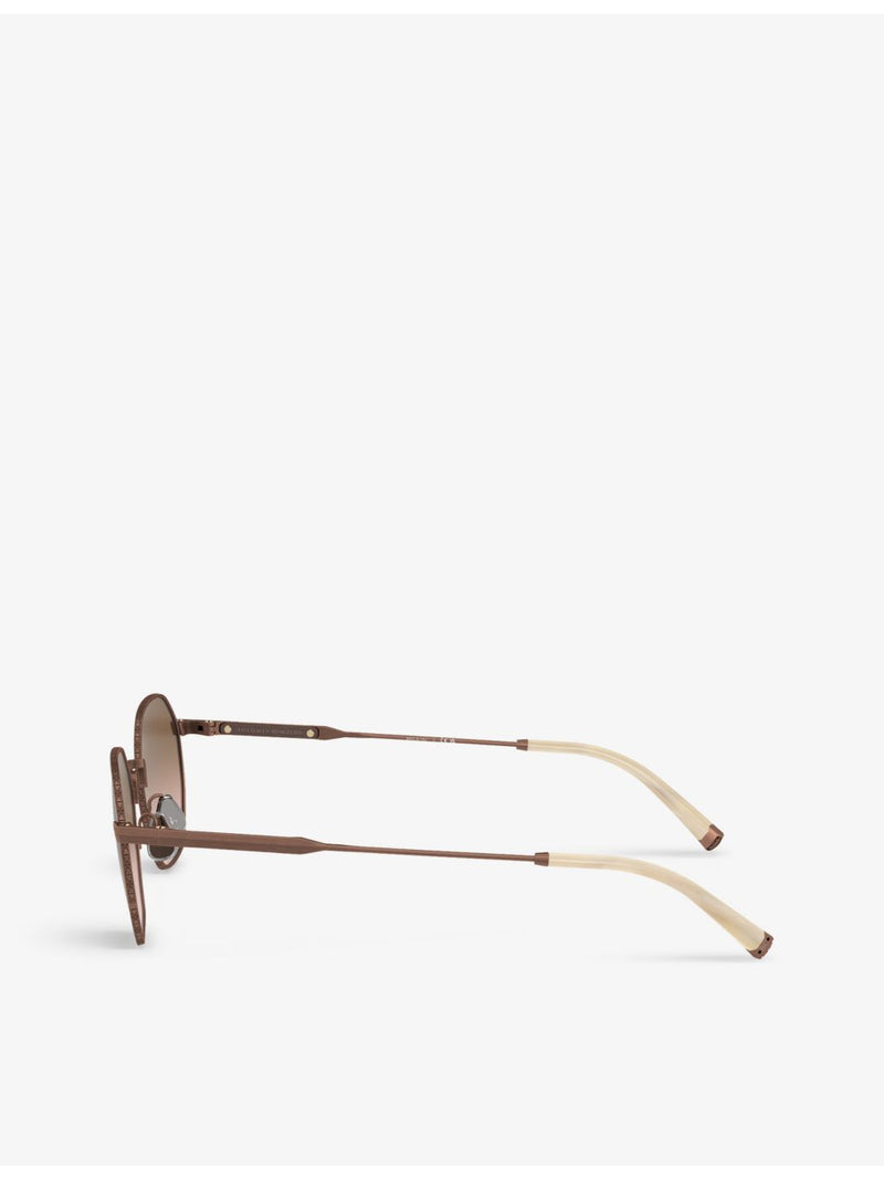 Brunello Cucinelli round-frame sunglasses in rose gold-plated titanium (British brand)