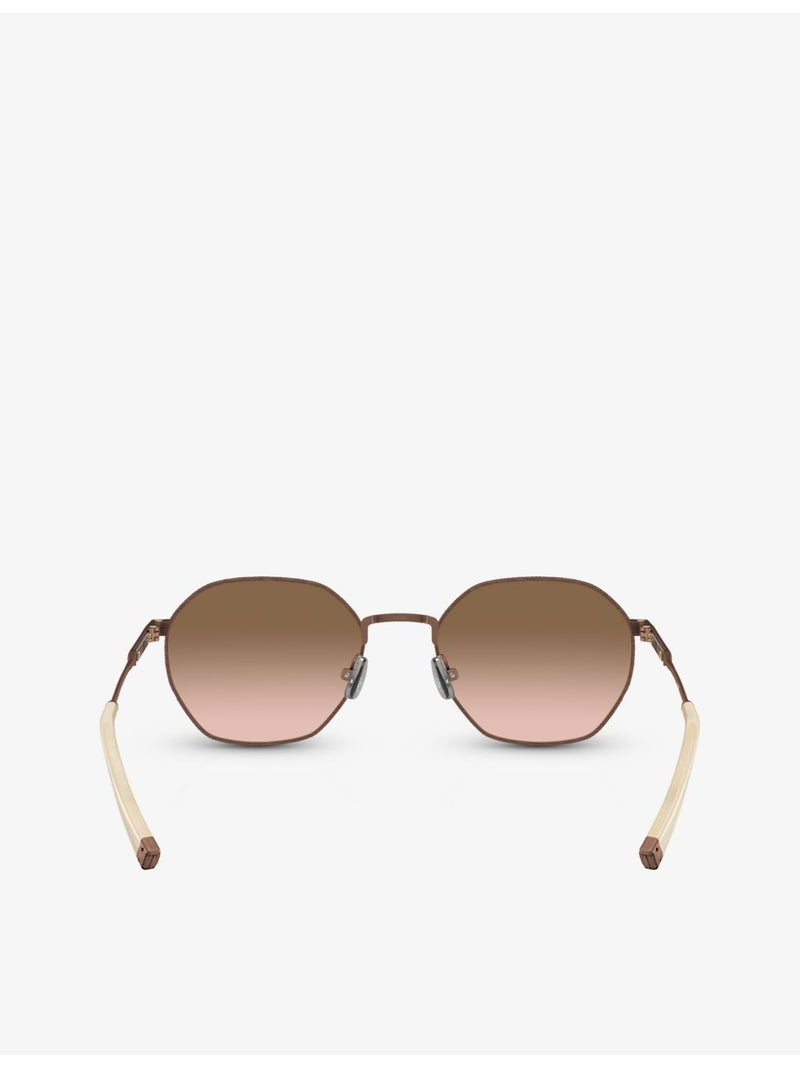 Brunello Cucinelli round-frame sunglasses in rose gold-plated titanium (British brand)