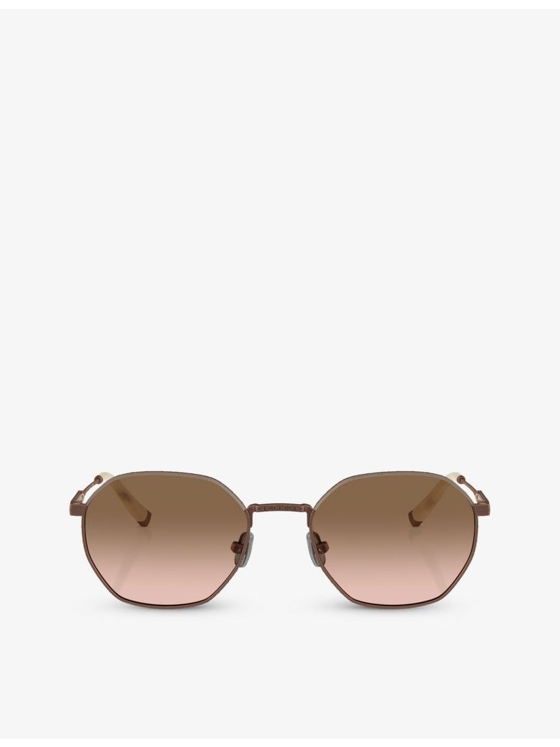 Brunello Cucinelli round-frame sunglasses in rose gold-plated titanium (British brand)
