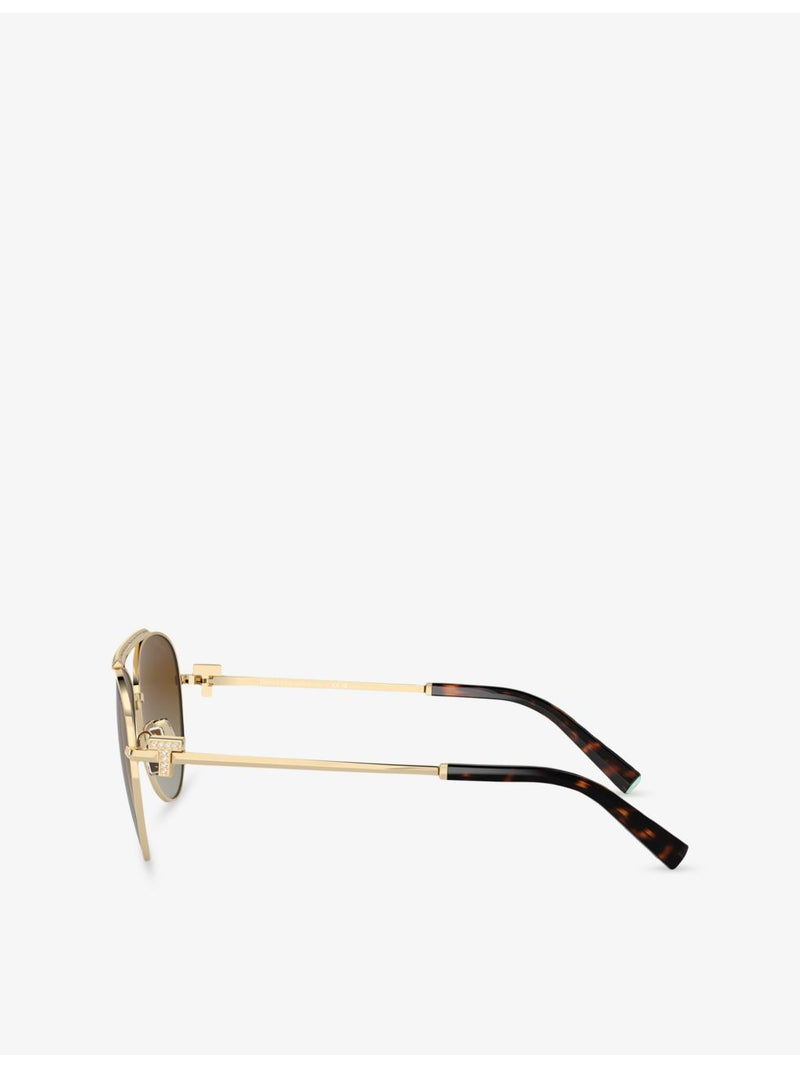 Tiffany & Co. pilot-frame steel sunglasses TF3101B, imported from the UK