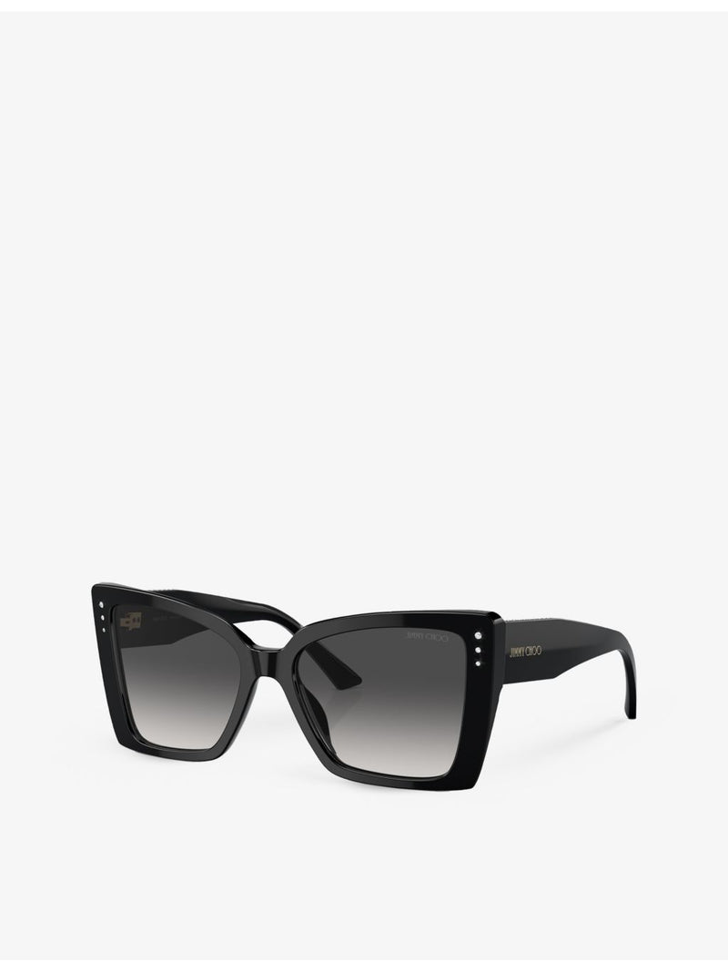 Jimmy Choo JC5001B square acetate sunglasses with stud details, UK version