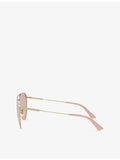 Jimmy Choo steel pilot-frame sunglasses with crystal embellishments, UK version