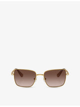 selfridges Swarovski SK7015 Square-Frame Metal Sunglasses- Buy online at McGrocer