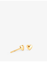 selfridges Astrid & Miyu Heart 18ct Yellow Gold-Plated Sterling-Silver Stud Earrings- Buy online at McGrocer