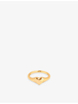 selfridges Astrid & Miyu Heart 18ct Yellow Gold-Plated Sterling-Silver Signet Ring- Buy online at McGrocer