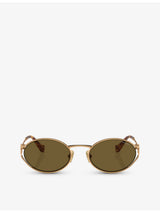 selfridges Miu Miu MU 52YS Round-Frame Tinted-Lens Metal Sunglasses- Buy online at McGrocer