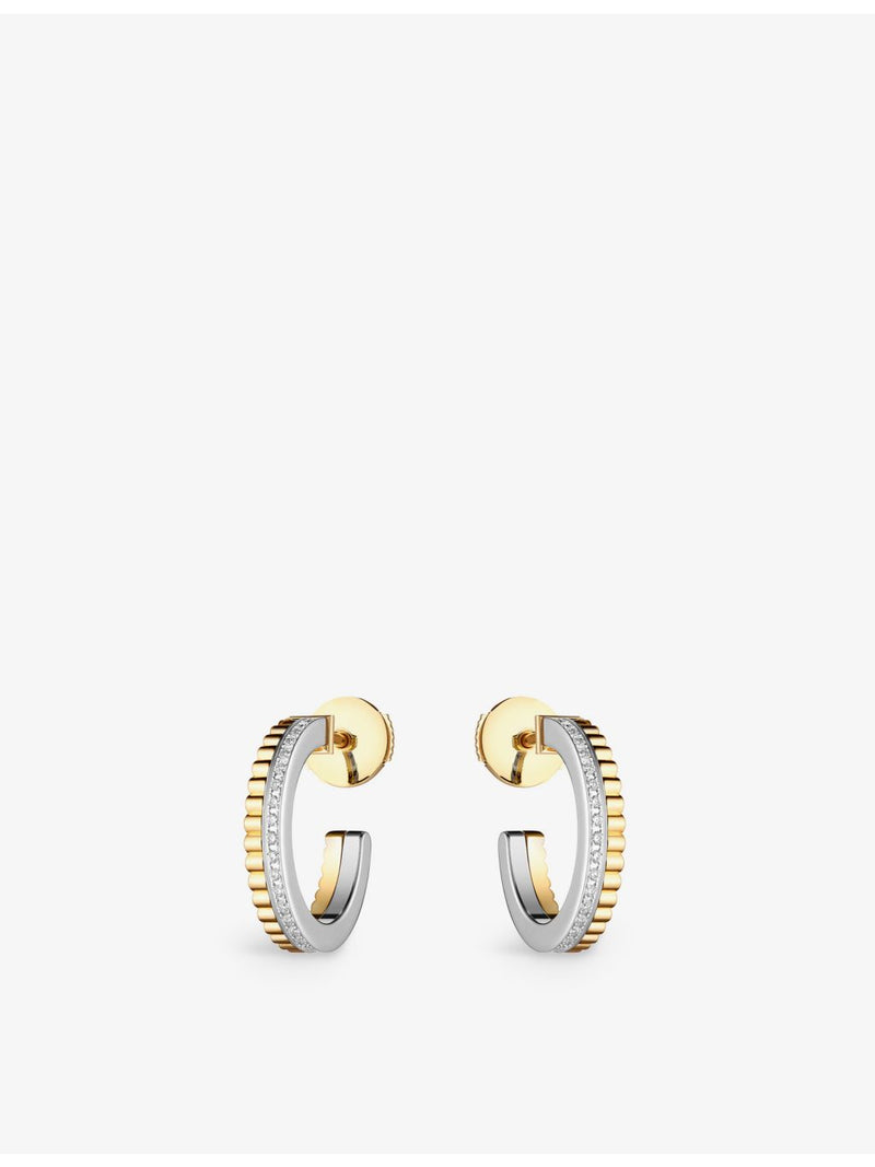 Boucheron 18ct gold hoop earrings with 0.24ct diamonds, imported from the UK