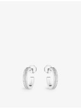 selfridges Boucheron Quatre Radiant Edition 18ct White Gold 0.24ct Diamond Hoop Earrings- Buy online at McGrocer