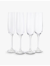 selfridges The White Company Skye Optic Crystal-Glass Champagne Flutes Set of Four- Buy online at McGrocer