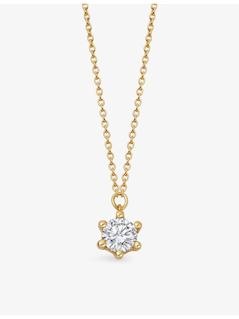 Astley Clarke 14ct gold diamond pendant necklace, imported from the UK