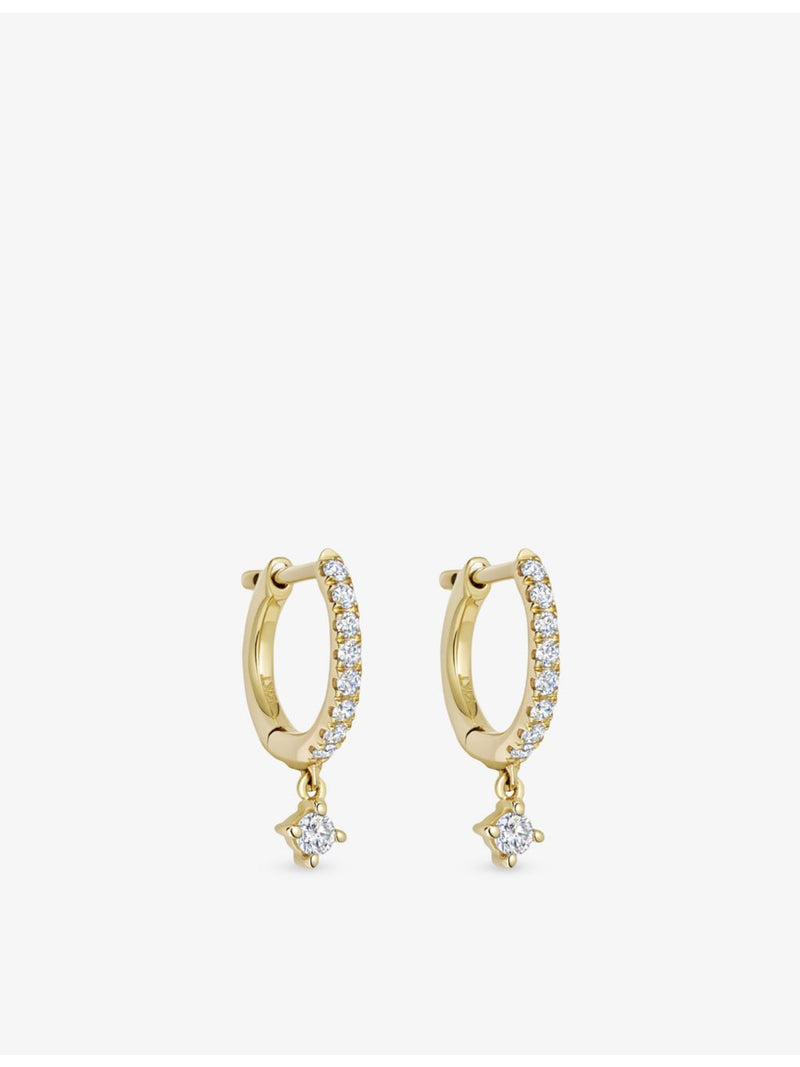 Astley Clarke Interstellar diamond drop earrings in yellow gold, 0.19ct - British product