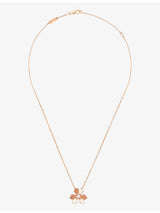 selfridges Van Cleef & Arpels Frivole Small Motif 18ct Rose Gold and Round Diamond Necklace- Buy online at McGrocer